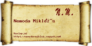 Nemoda Miklós névjegykártya