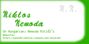 miklos nemoda business card